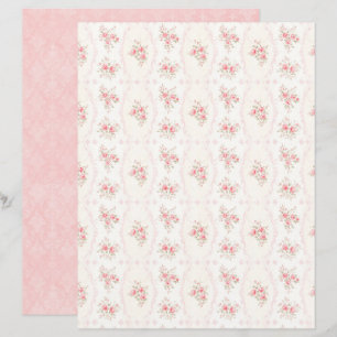Vintage Coquette Rose Floral Scrapbook Paper