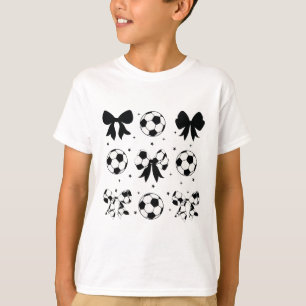 Vintage Coquette Soccer Bow Cheer Soccer Mama T-Shirt