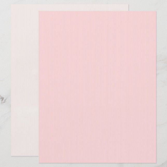 Vintage Coquette Striped Pink Scrapbook Paper (Front/Back)