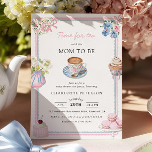 Vintage Coquette Tea Party Baby Shower Invitation