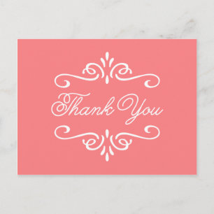 Vintage Coral   Graduation Thank You Postcard