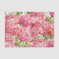 Vintage Coral Pink Hydrangea Floral Pattern
