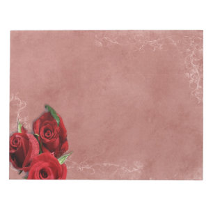 Vintage Coral Rose Notepad