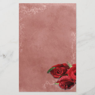 Vintage Coral Rose Wedding Stationery