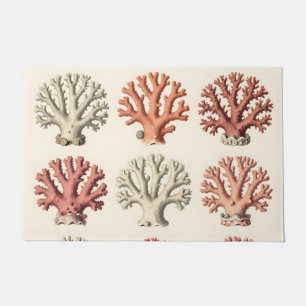 Vintage Coral Specimens Botanical Marine Doormat