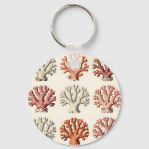 Vintage Coral Specimens Botanical Marine Key Ring