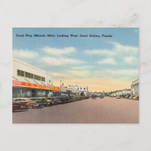 Vintage, Coral Way, Coral Gables, Florida Postcard