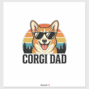 Vintage Corgi Dad Engraving Dog Lover Shirt Design