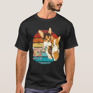 Vintage Corgi Dog Couple At The Supermarket Corgi T-Shirt