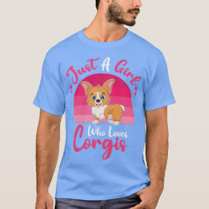 Vintage Corgi Dog Lover Just A Girl Who Loves Corg T-Shirt