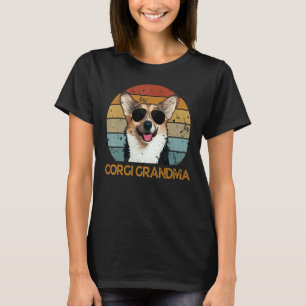 Vintage Corgi Grandma Cute Dog Pet Owner Mothers T-Shirt