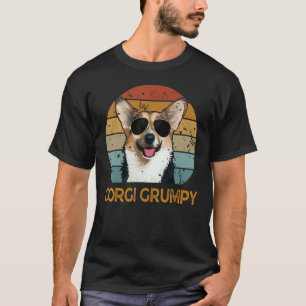 Vintage Corgi Grumpy  Cute Dog Pet Owner Fathers D T-Shirt