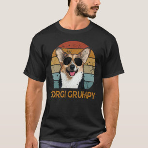 Vintage Corgi Grumpy Cute Dog Pet Owner Fathers D T-Shirt