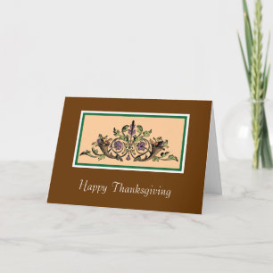 Vintage Cornucopia Custom Thanksgiving Card