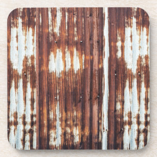 Vintage Corrugated Tin Rustic Corrugated Barn Tin Coaster