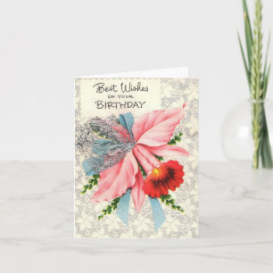 Vintage Corsage Birthday Card