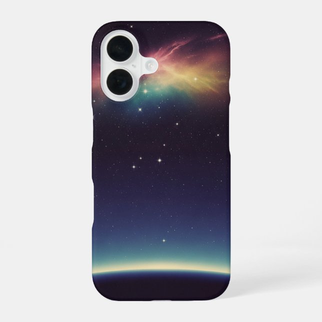 Vintage Cosmic Horizon iPhone 16 Case (Back)