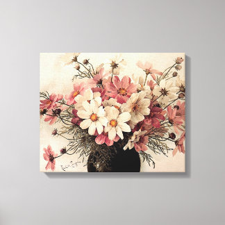 Vintage Cosmos Bouquet Canvas Print
