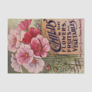 Vintage Cosmos of 1914 Garden Catalogue Tissue Pap Paper