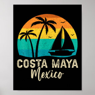 Vintage Costa Maya Mexico Sunset Matching Family V Poster