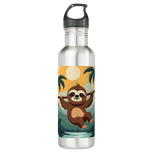 Vintage Costa Rica Sloth Tropical Travel Shirt 2 710 Ml Water Bottle