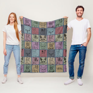 Vintage Cosy French Bulldog Blanket Gift