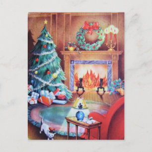 Vintage Cosy Holiday Postcard