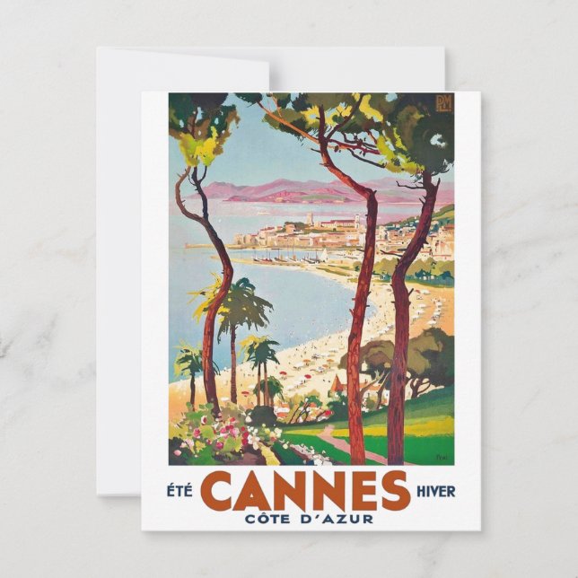 Vintage Cote D'Azur Cannes Card (Front)