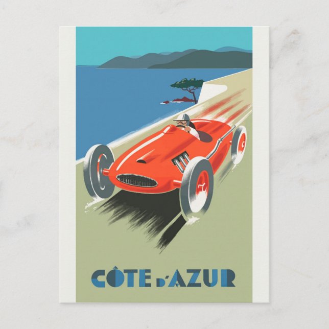 Vintage Cote D'Azur France Travel Postcard (Front)