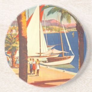Vintage Cote D'Azur French Travel Coaster