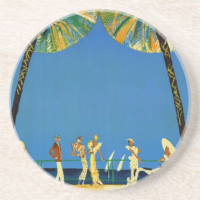 Vintage Cote D'Azur French Travel Coaster (Front)