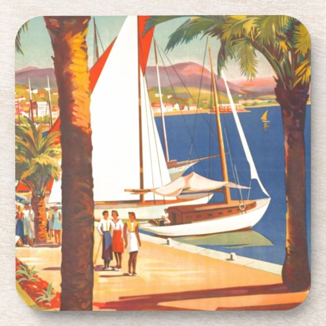 Vintage Cote D'Azur French Travel Coaster (Front)