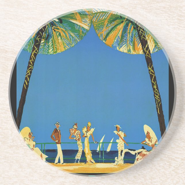 Vintage Cote D'Azur French Travel Coaster (Front)