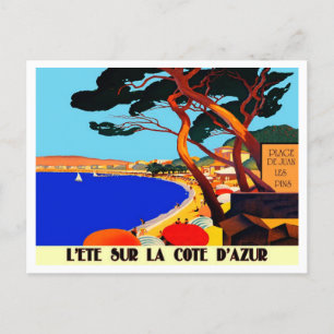 Vintage Cote D'Azur French Travel Holiday Postcard