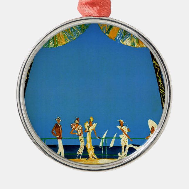 Vintage Cote D'Azur French Travel Ornament (Front)