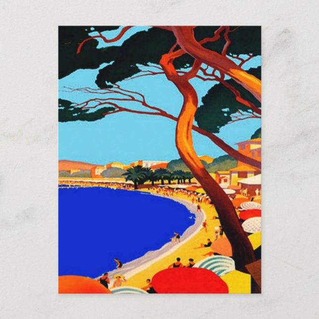 Vintage Cote D'Azur French Travel Postcard (Front)