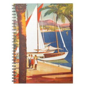 Vintage Cote D'Azur French Travel Spiral Notebook