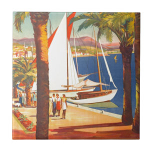 Vintage Cote D'Azur French Travel Tile