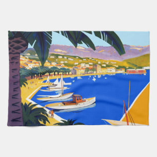 Vintage Cote D'Azur Travel Tea Towel