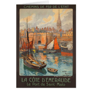 Vintage Cote d'Emeraude Saint Malo Port Tourism