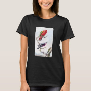 Vintage Cotinga And Parrot Bird Illustration Aert T-Shirt