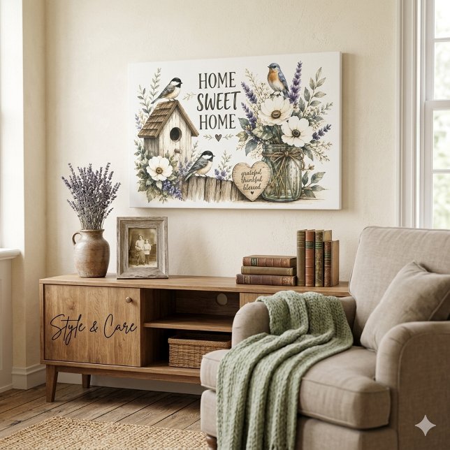 Vintage Cottage Garden Artwork Canvas Print (Vintage Cottage Garden Artwork Canvas Print)