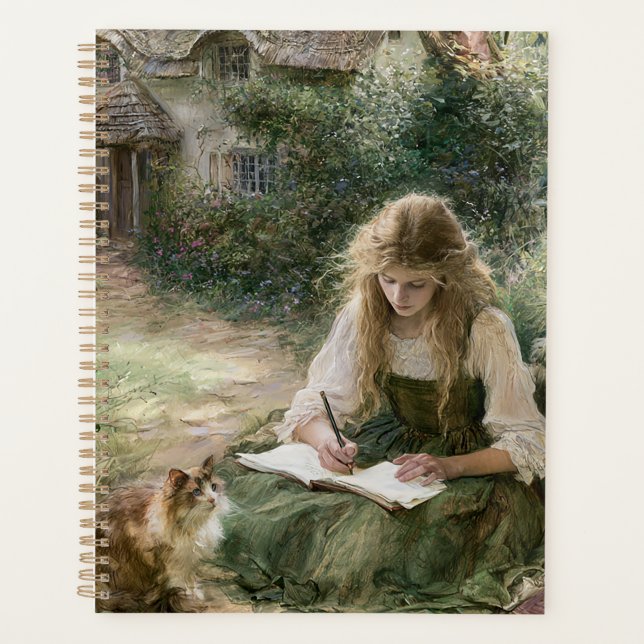 Vintage Cottage Garden Journal Notebook  Planner (Front)