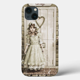 Vintage Cottage Girl Shabby Chic Art iPhone 13 Case