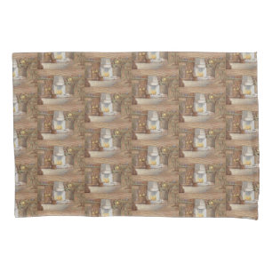 "Vintage Cottage Interior, Telemarken "Pillowcase Pillowcase