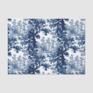 Vintage Cottage Landscape Toile-Blue & White Tissue Paper