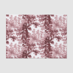 Vintage Cottage Landscape Toile-Pink & White Tissue Paper