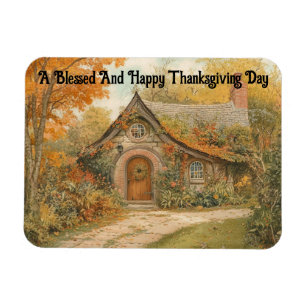Vintage Cottage Thanksgiving Day Flexible Magnet