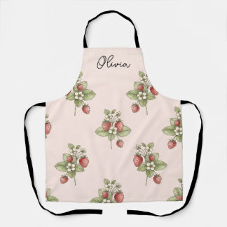 Vintage Cottagecore Aesthetic Berries and Blooms Apron