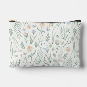 Vintage Cottagecore Botanical Herbarium Monogram Accessory Pouch